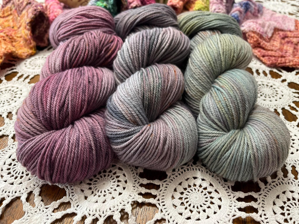Mermaids Keep Fade Pack – 3 x 100g Skeins Hand Dyed Merino Yarn, 8ply, 675m, 75% Merino 25% Nylon