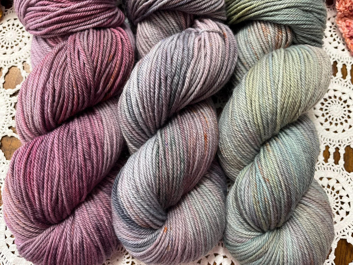 Mermaids Keep Fade Pack – 3 x 100g Skeins Hand Dyed Merino Yarn, 8ply, 675m, 75% Merino 25% Nylon