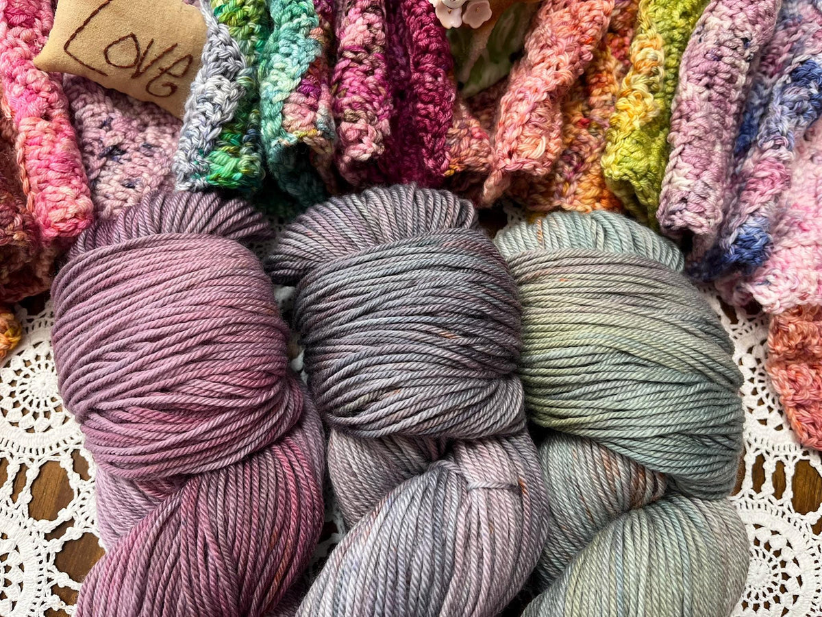 Mermaids Keep Fade Pack – 3 x 100g Skeins Hand Dyed Merino Yarn, 8ply, 675m, 75% Merino 25% Nylon