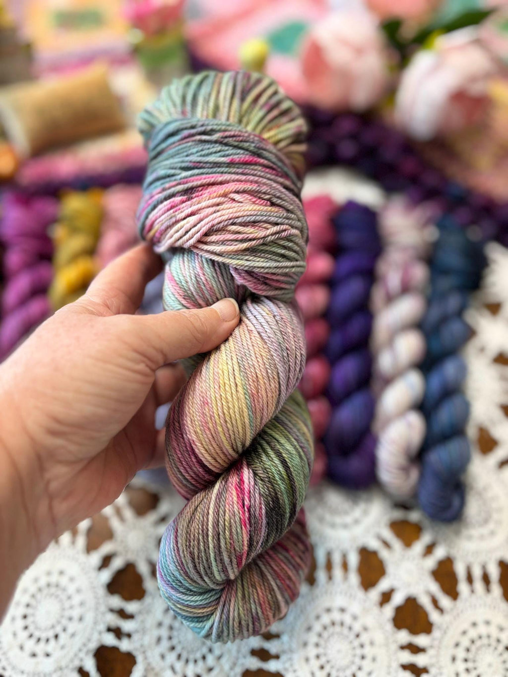 Hallowed Deluxe Blanket Bits Pack – 12 Mini Skeins + 100g Skein Hand Dyed Merino, 8ply, 752m, 75% Merino 25% Nylon