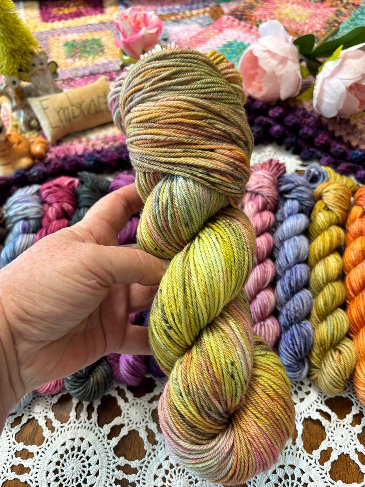 Hallowed Deluxe Blanket Bits Pack – 12 Mini Skeins + 100g Skein Hand Dyed Merino, 8ply, 752m, 75% Merino 25% Nylon