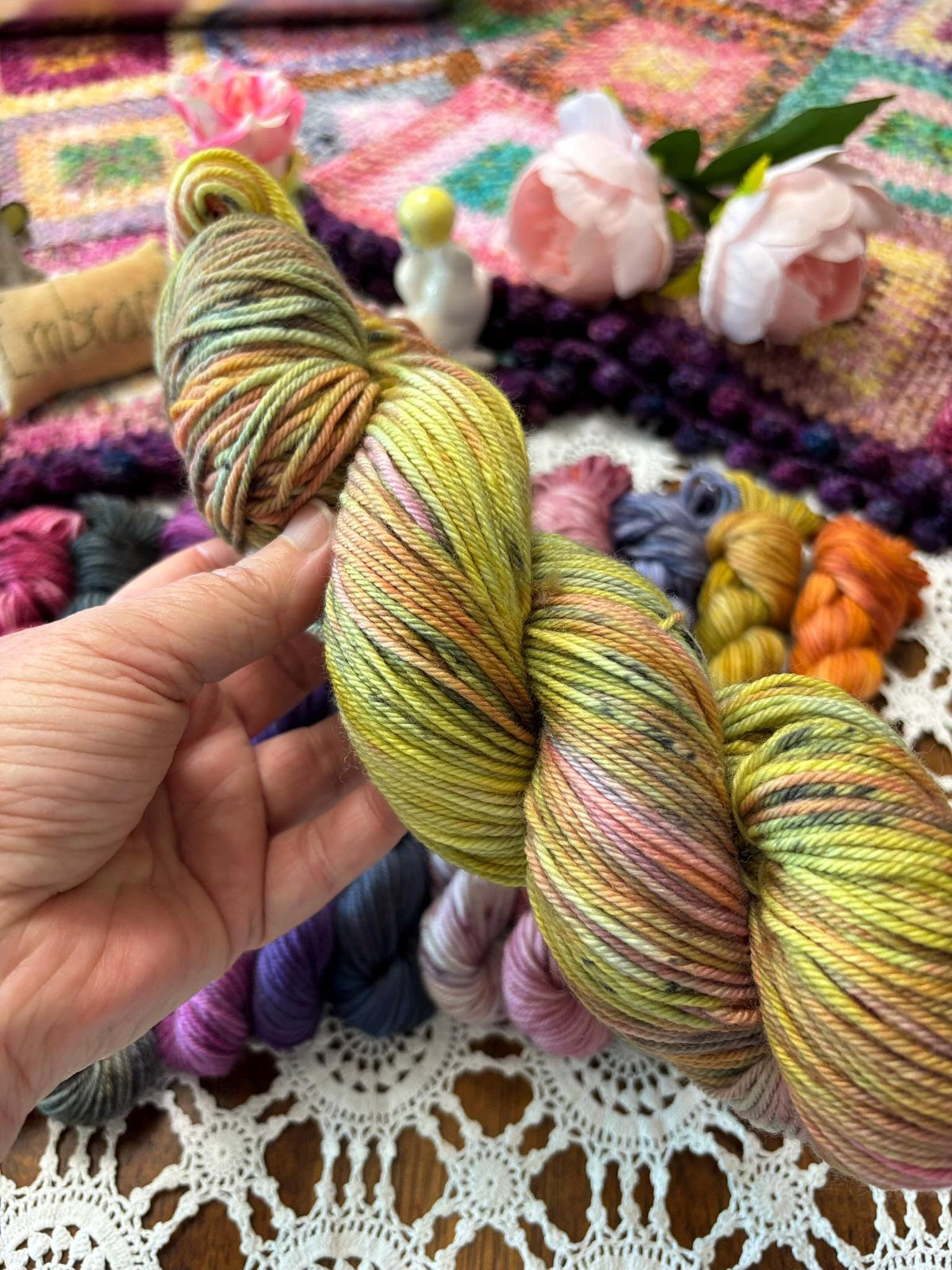 Hallowed Deluxe Blanket Bits Pack – 12 Mini Skeins + 100g Skein Hand Dyed Merino, 8ply, 752m, 75% Merino 25% Nylon