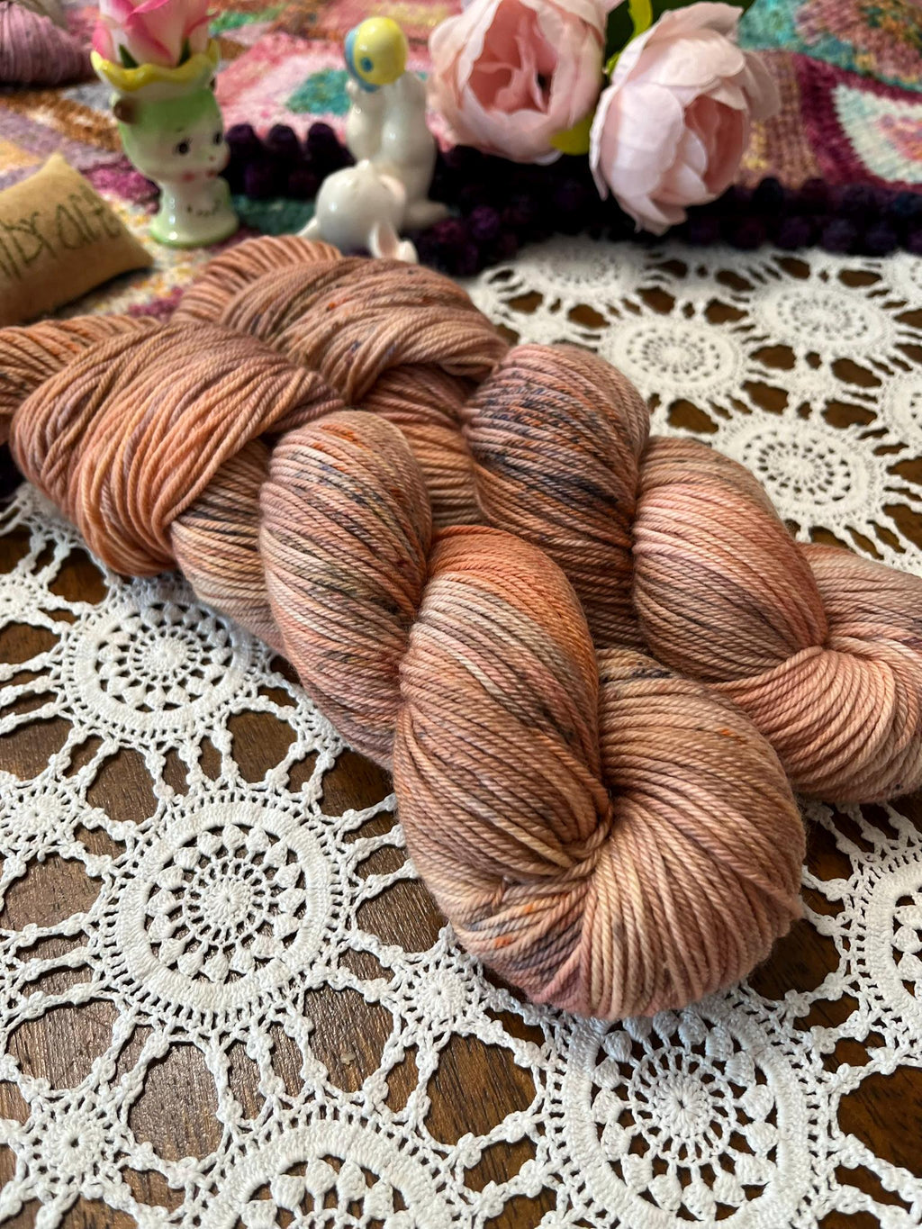 Tea Party Collection Pot of Tea – 2 x 100g Skeins Hand Dyed Merino Yarn, 8ply, 450m, 75% Merino 25% Nylon
