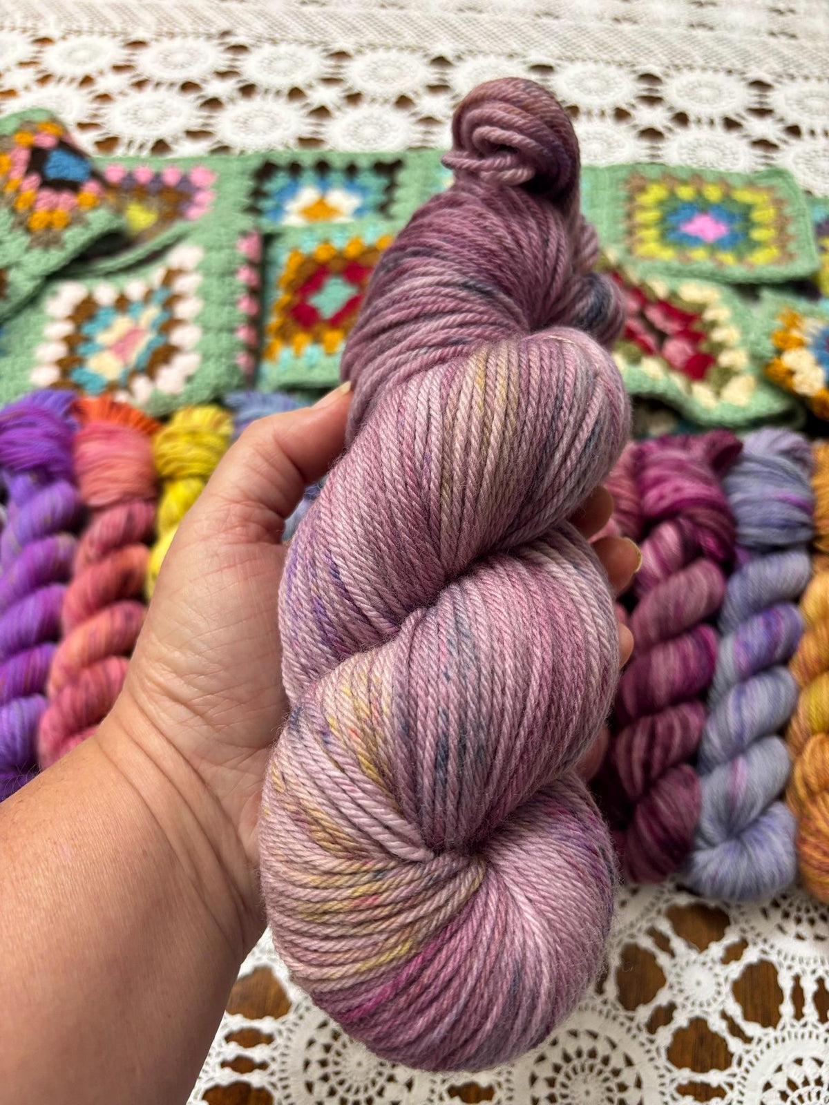 Colour Pop Blanket Bits Deluxe Pack – 15 Mini Skeins + 100g Skein Hand Dyed Merino, 8ply, 910m, 75% Merino 25% Nylon