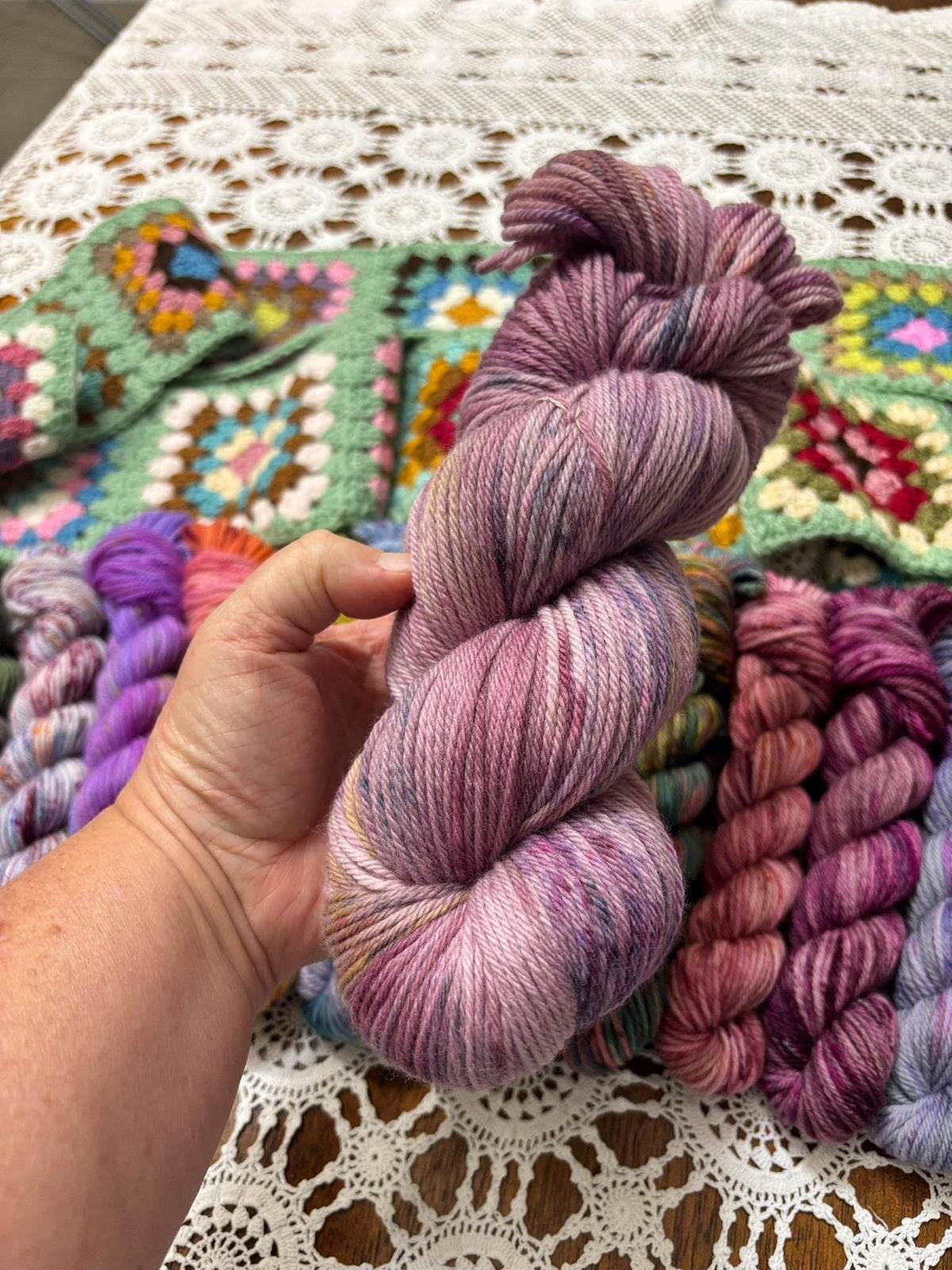 Colour Pop Blanket Bits Deluxe Pack – 15 Mini Skeins + 100g Skein Hand Dyed Merino, 8ply, 910m, 75% Merino 25% Nylon