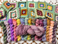 Colour Pop Blanket Bits Deluxe Pack – 15 Mini Skeins + 100g Skein Hand Dyed Merino, 8ply, 910m, 75% Merino 25% Nylon