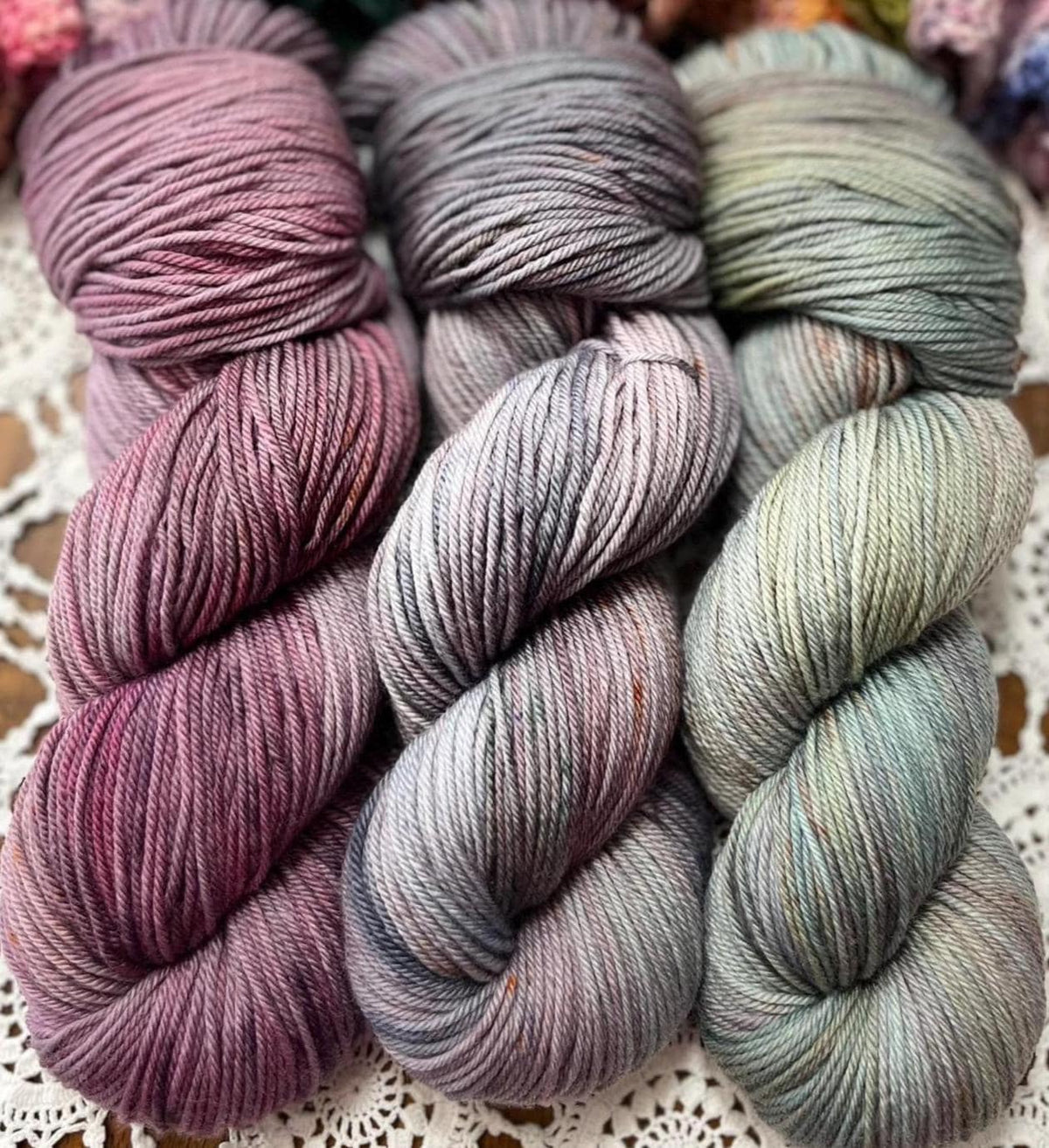 Mermaids Keep Fade Pack – 3 x 100g Skeins Hand Dyed Merino Yarn, 8ply, 675m, 75% Merino 25% Nylon