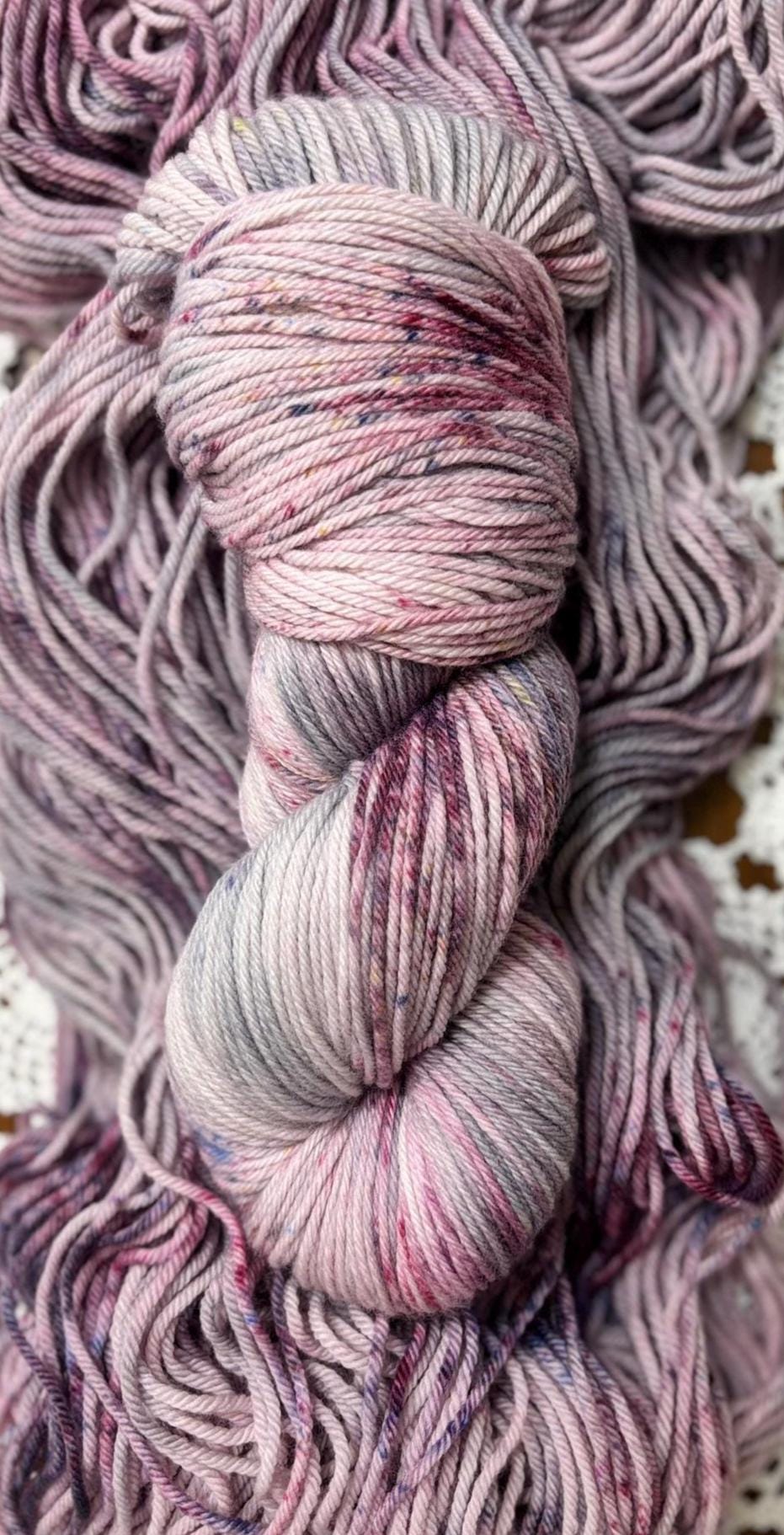 Lady Grey – 1 x 100g Skein Hand Dyed Merino Yarn, 8ply, 225m, 75% Merino 25% Nylon